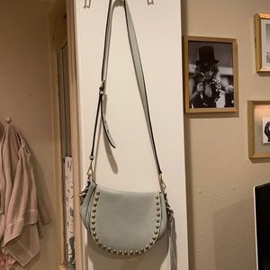 Rebecca Minkoff baby blue studded crossbody purse